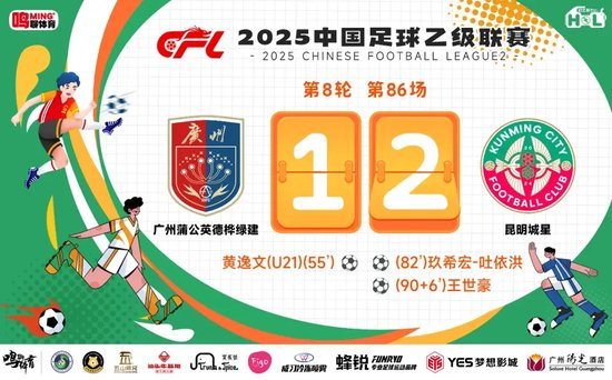 中乙-广州蒲公英1比2昆明城星:门将低级失误葬送好局,两连败敲响警钟 中乙-广州蒲公英1比2昆明城星:门将低级失误葬送好局,两连败敲响警钟