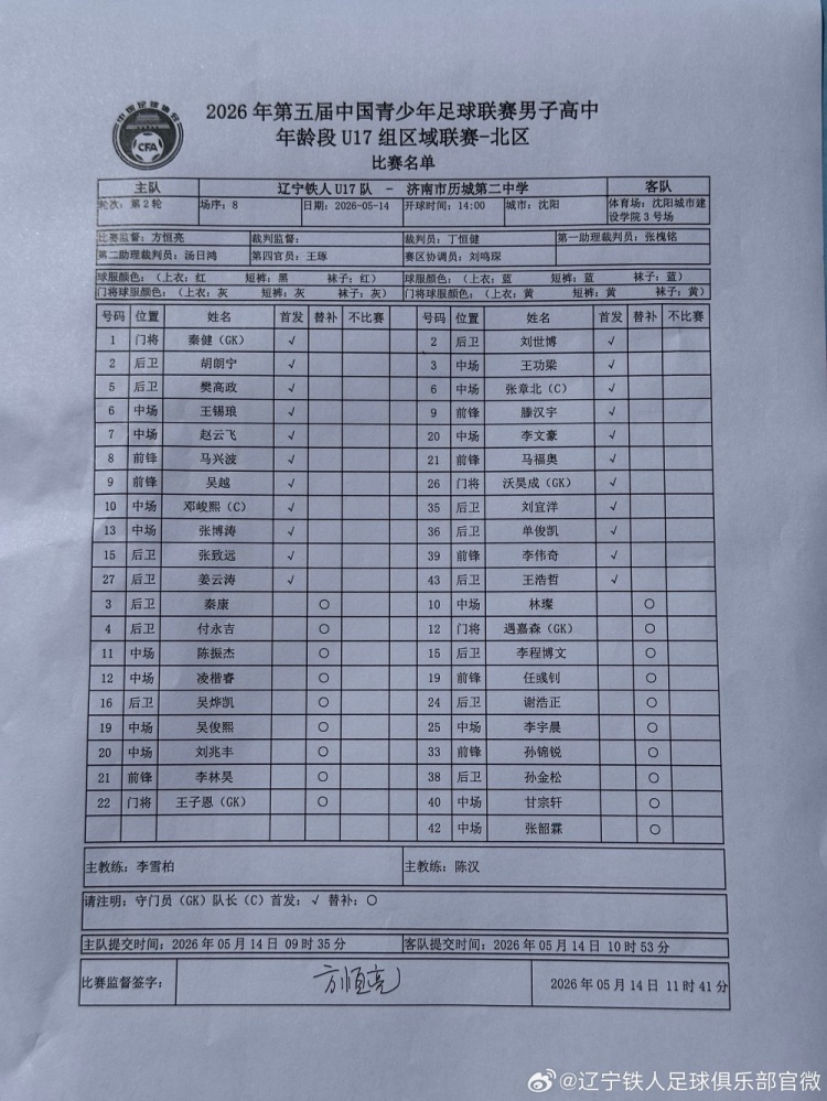 U17区域联赛辽宁铁人遭逆转 2-3负济南历城二中 U17区域联赛辽宁铁人遭逆转 2-3负济南历城二中